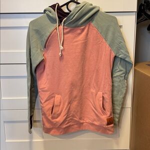 AMPERSAND AVE Women's Coral and Gray Hoodie